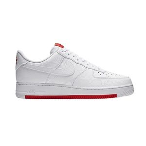 all white air force ones with red bottom